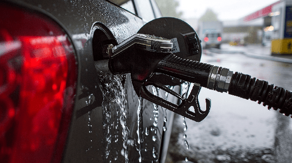 Is it okay if a small amount of water gets into the gas tank?